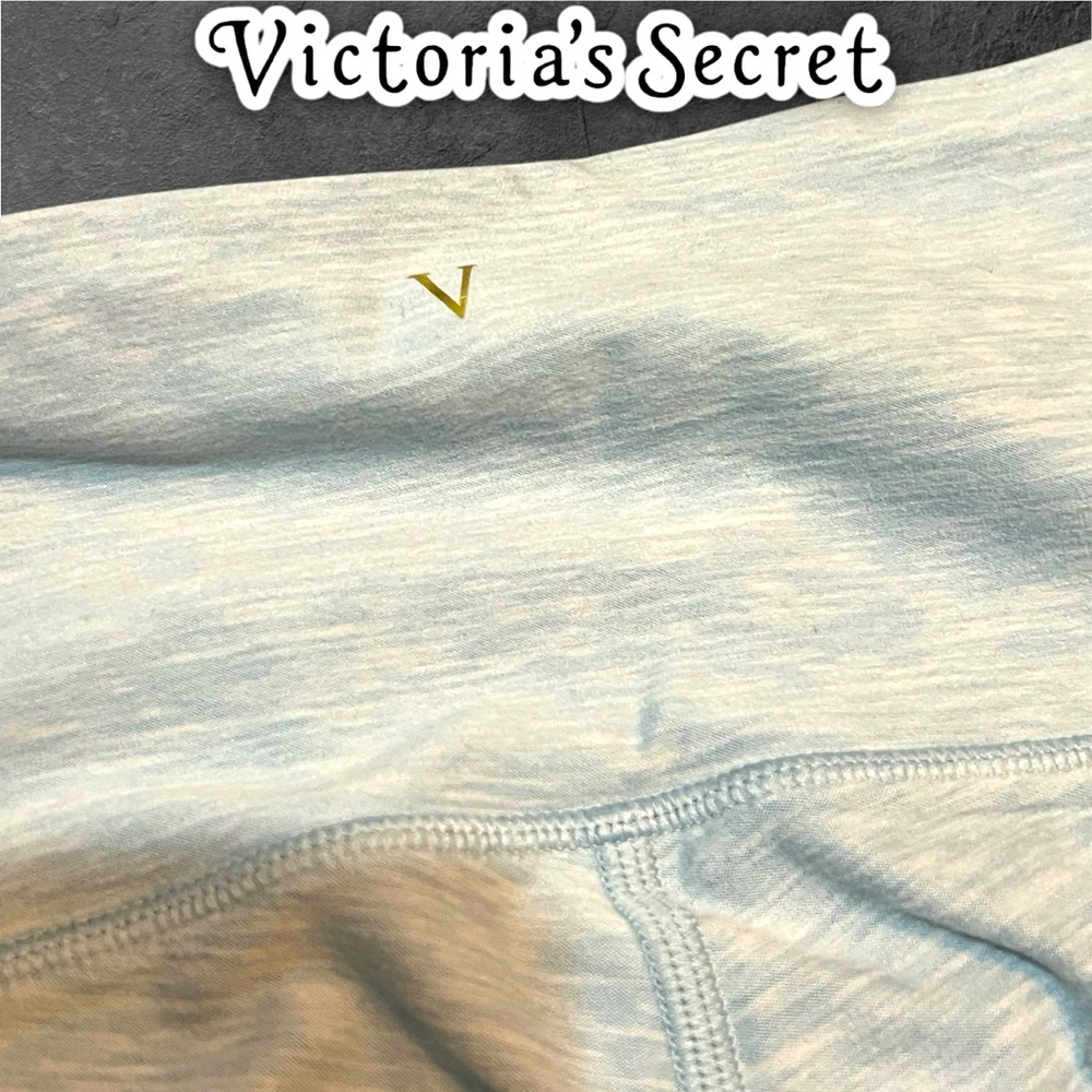 HTF Victoria’s Secret Light Grey Blue Super Soft Leggings with mesh - Picture 7 of 8